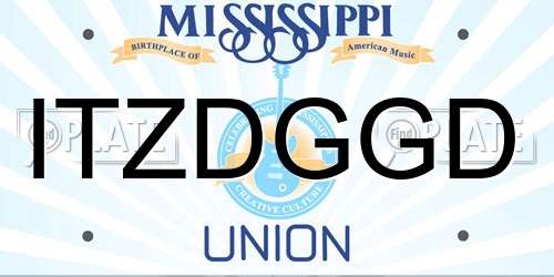 ITZDGGD Mississippi License Plate