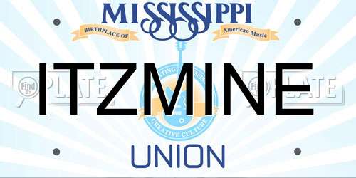 ITZMINE Mississippi License Plate