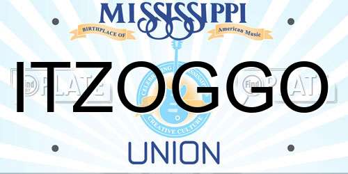 ITZOGGO Mississippi License Plate