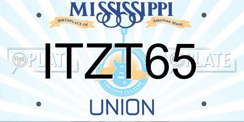ITZT65 Mississippi License Plate
