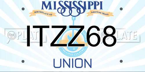 ITZZ68 Mississippi License Plate