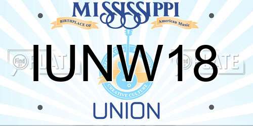 IUNW18 Mississippi License Plate