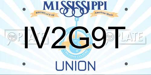 IV2G9T Mississippi License Plate