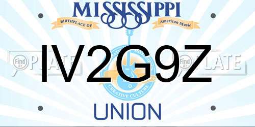 IV2G9Z Mississippi License Plate