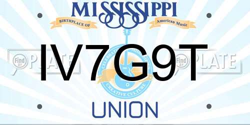 IV7G9T Mississippi License Plate
