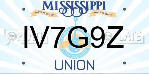 IV7G9Z Mississippi License Plate