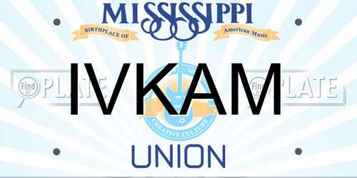 IVKAM Mississippi License Plate