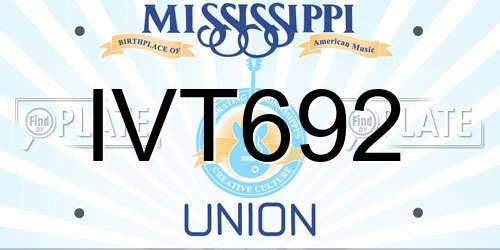 IVT692 Mississippi License Plate