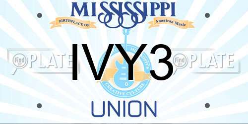 IVY3 Mississippi License Plate