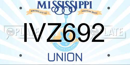 IVZ692 Mississippi License Plate