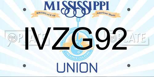 IVZG92 Mississippi License Plate