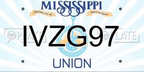 IVZG97 Mississippi License Plate