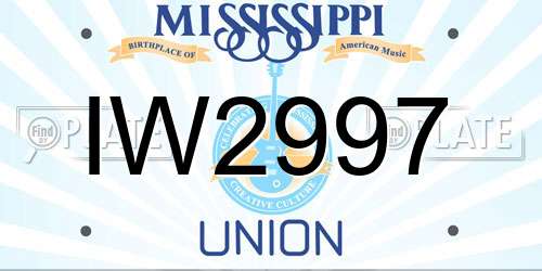 IW2997 Mississippi License Plate