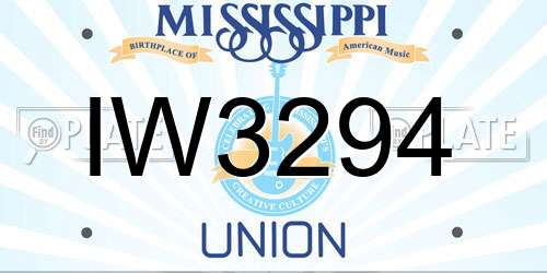 IW3294 Mississippi License Plate
