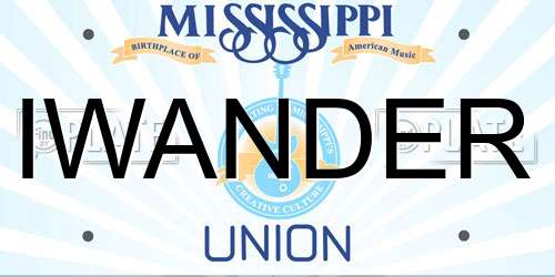 IWANDER Mississippi License Plate