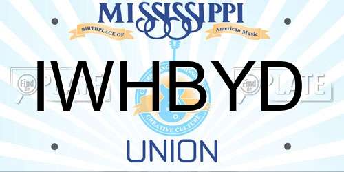 IWHBYD Mississippi License Plate