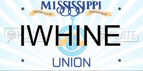 IWHINE Mississippi License Plate