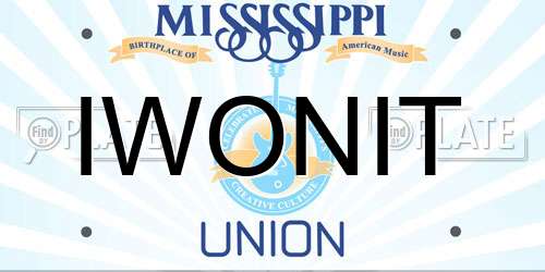 IWONIT Mississippi License Plate