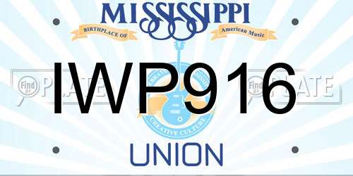 IWP916 Mississippi License Plate