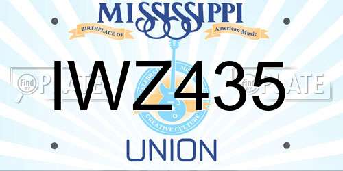 IWZ435 Mississippi License Plate