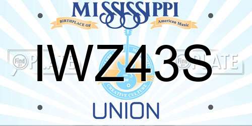 IWZ43S Mississippi License Plate