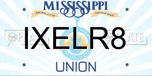 IXELR8 Mississippi License Plate