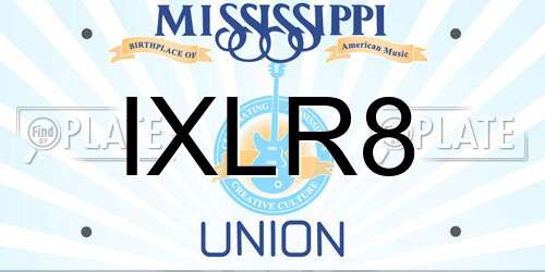 IXLR8 Mississippi License Plate