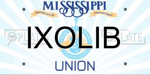 IXOLIB Mississippi License Plate