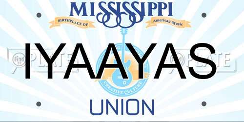 IYAAYAS Mississippi License Plate