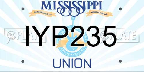 IYP235 Mississippi License Plate