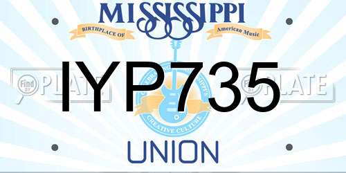 IYP735 Mississippi License Plate