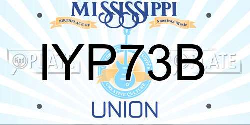 IYP73B Mississippi License Plate