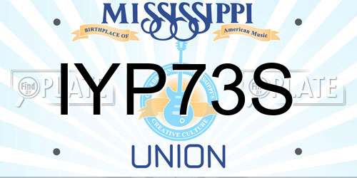 IYP73S Mississippi License Plate