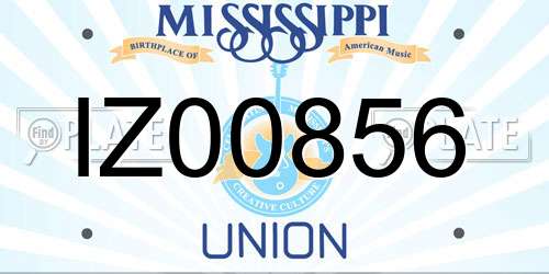 IZ00856 Mississippi License Plate