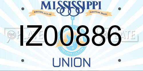 IZ00886 Mississippi License Plate