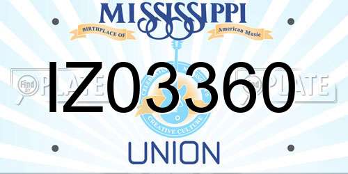 IZ03360 Mississippi License Plate