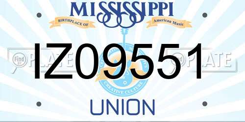 IZ09551 Mississippi License Plate