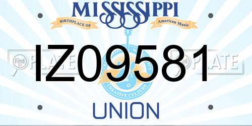 IZ09581 Mississippi License Plate