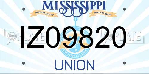 IZ09820 Mississippi License Plate