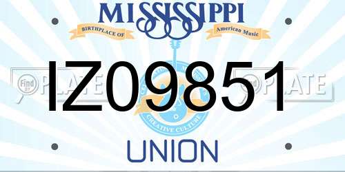 IZ09851 Mississippi License Plate