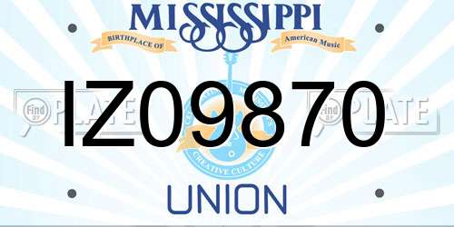IZ09870 Mississippi License Plate