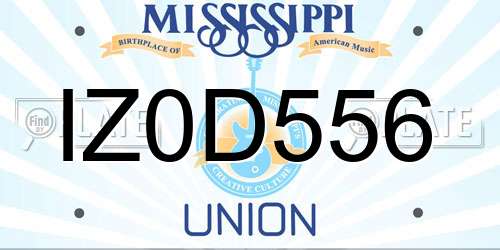 IZ0D556 Mississippi License Plate