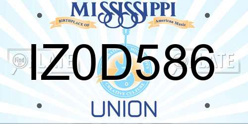 IZ0D586 Mississippi License Plate