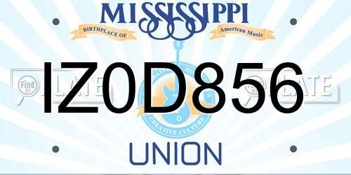 IZ0D856 Mississippi License Plate