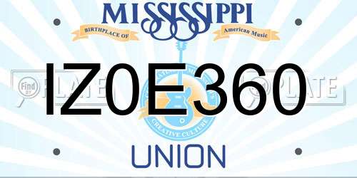IZ0E360 Mississippi License Plate