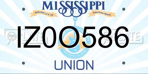 IZ0O586 Mississippi License Plate