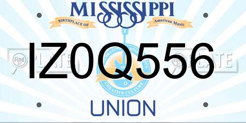 IZ0Q556 Mississippi License Plate