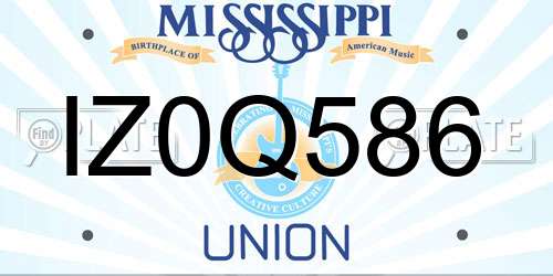 IZ0Q586 Mississippi License Plate