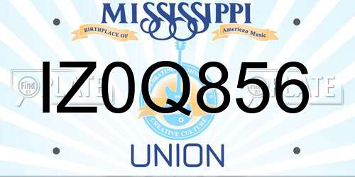 IZ0Q856 Mississippi License Plate