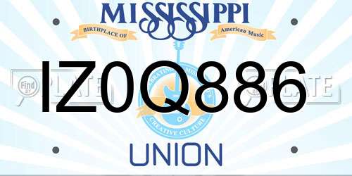IZ0Q886 Mississippi License Plate